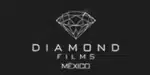 Un logotipo para Diamond Films México, que presenta un ícono de diamante estilizado sobre el nombre de la empresa sobre un fondo negro.