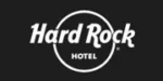 Logotipo de Hard Rock Hotel con el texto "Hard Rock" en letras blancas en negrita dentro de un diseño circular sobre fondo negro.