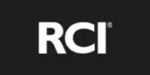 Logotipo "RCI" blanco sobre fondo negro.